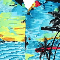 Shpwfbe Кошули За Мажи Голф Кошули За Мажи Копче За Печатење Мода Кратка Блуза Обична Машка Плажа Со Ракави На Хаваи Брзи Машки