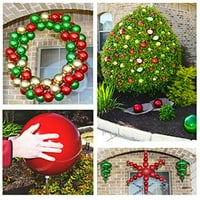 Божиќ од Кребс Големи Божиќни украси Мат зелен сјај 4 “