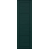 Ekena Millwork 18 W 48 H TRUE FIT PVC HORIONTAL SLAT FRADED модерен стил фиксни ролетни за монтирање, термичка зелена боја