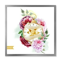 DesignArt „Компас меѓу традиционалните врамени уметнички печати на цвеќињата