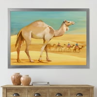 DesignArt „Камили во дивината пустина I“ фарма куќа врамена уметничка печатење