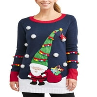 Време на празник, грд божиќен џемпер на жените Санта Туника