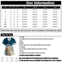 Дозвола Плус Големина Блузи Краток Ракав Жени Блуза Повик Графички Отпечатоци Мода V - Вратот Блузи, Бела, 4XL