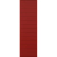 Ekena Millwork 15 W 37 H TRUE FIT PVC HORIONTAL SLAT модерен стил фиксиран монтиран ролетни, оган црвена боја
