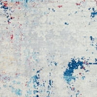 Уметнички ткајачи Монако Апстрактна област килим, сино темно црвена боја, 6'7 9'6