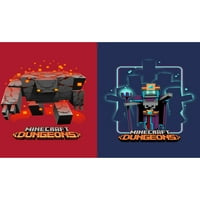Minecraft Boys Necromancer & Golem графички маици, 2-пакувања, големини 4-18