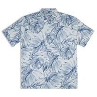 Печатена тропска ткаена кошула за кратки ракави на мажјак