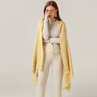 Женска Мода Зимска Топла Мека Лежерна Ресел Пригушувач За Печатење На Пес Жолта Боја