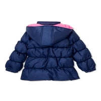 Розово платина бебе дете со цврста зимска јакна палто