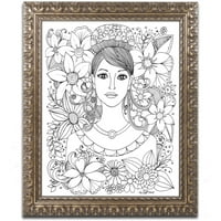 Трговска марка ликовна уметност жена 4 платно уметност од kcdoodleart злато украсена рамка