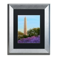 Трговска марка ликовна уметност споменик на Вашингтон пролет платно уметност од Кејтис, црна мат, сребрена рамка