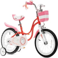 Кралско Бебе Мал Лебед Црвено Девојче Велосипед Со Тркала За Обука И Корпа