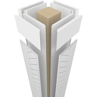 Ekena Millwork 8 W 8'H Craftsman Classic Square Non-Tapered Heringbone Modern Fretwork Column W Mission Capital & Mission Base