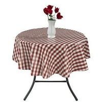 Berrnour Home Vinyl Table Callect Blue Checkered Design Indoor Outdoor Table Coster со неткаена поддршка